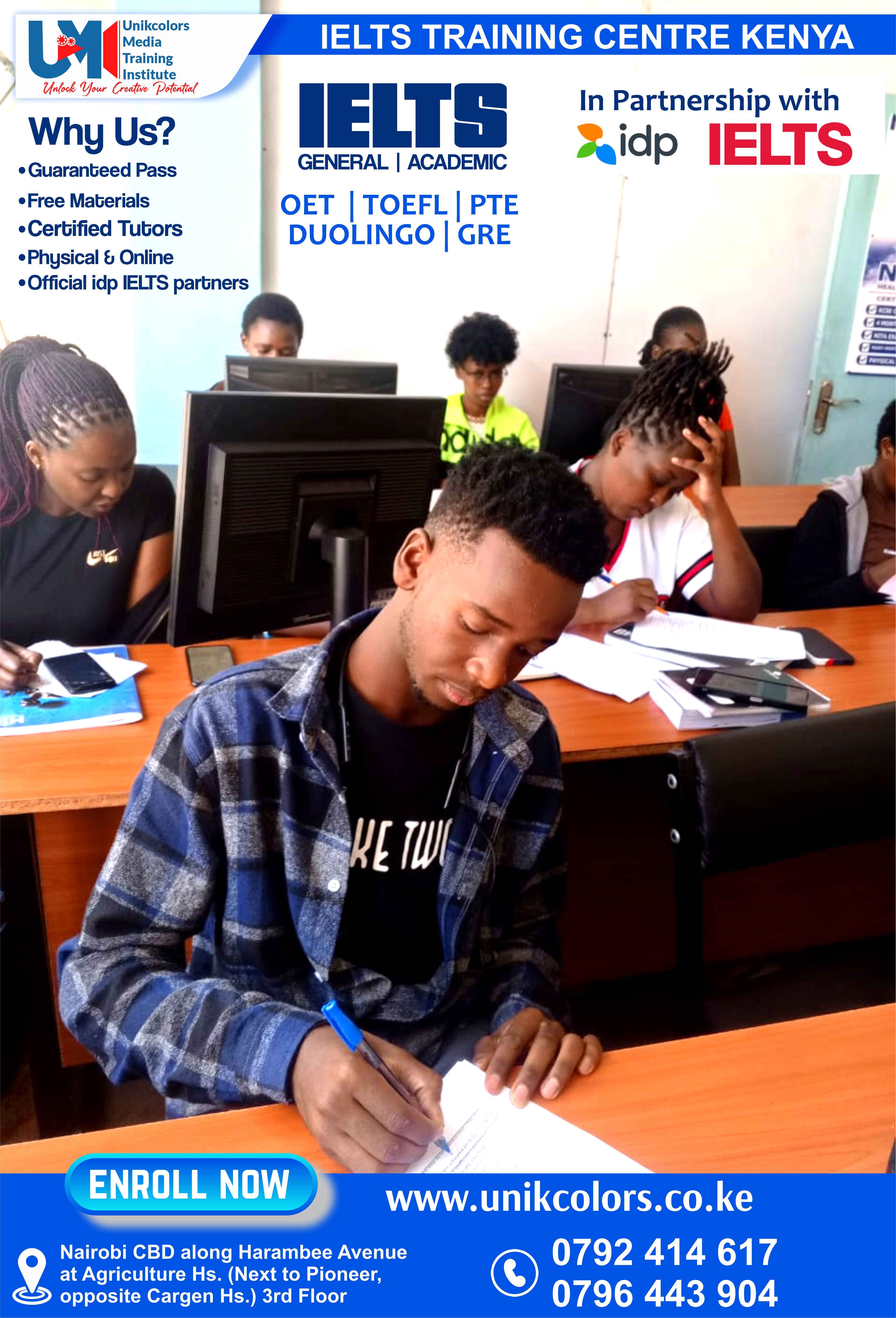 IELTS TRAINING CENTRE KENYA - IELTS PREPARATION | OET | TOEFL | PTE | GRE | DUOLINGO